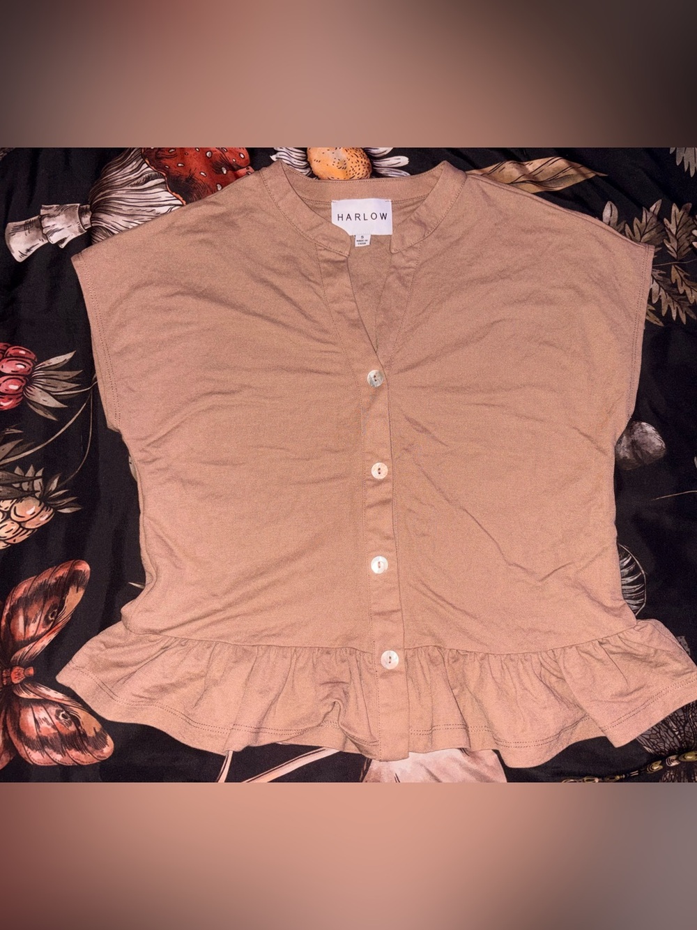 Harlow Ruffle-Hem Button Down Top